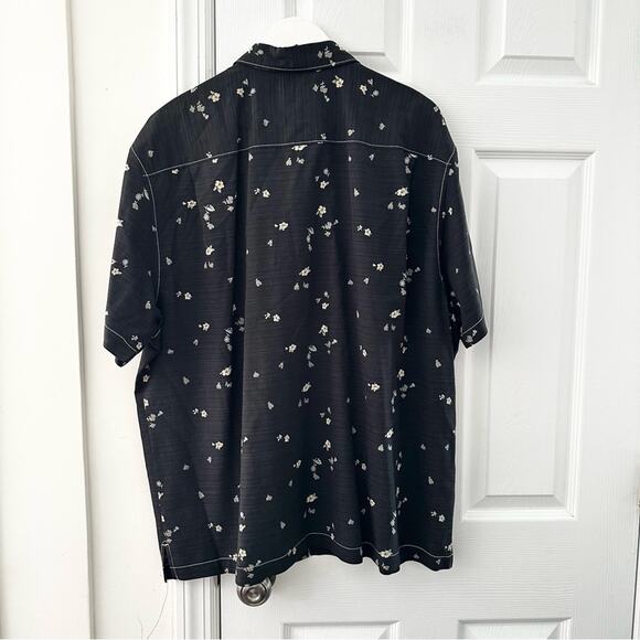 Tommy Bahama Black Floral Island Modern Fit Silk Cotton Button Down Shirt XLX - Picture 7 of 9